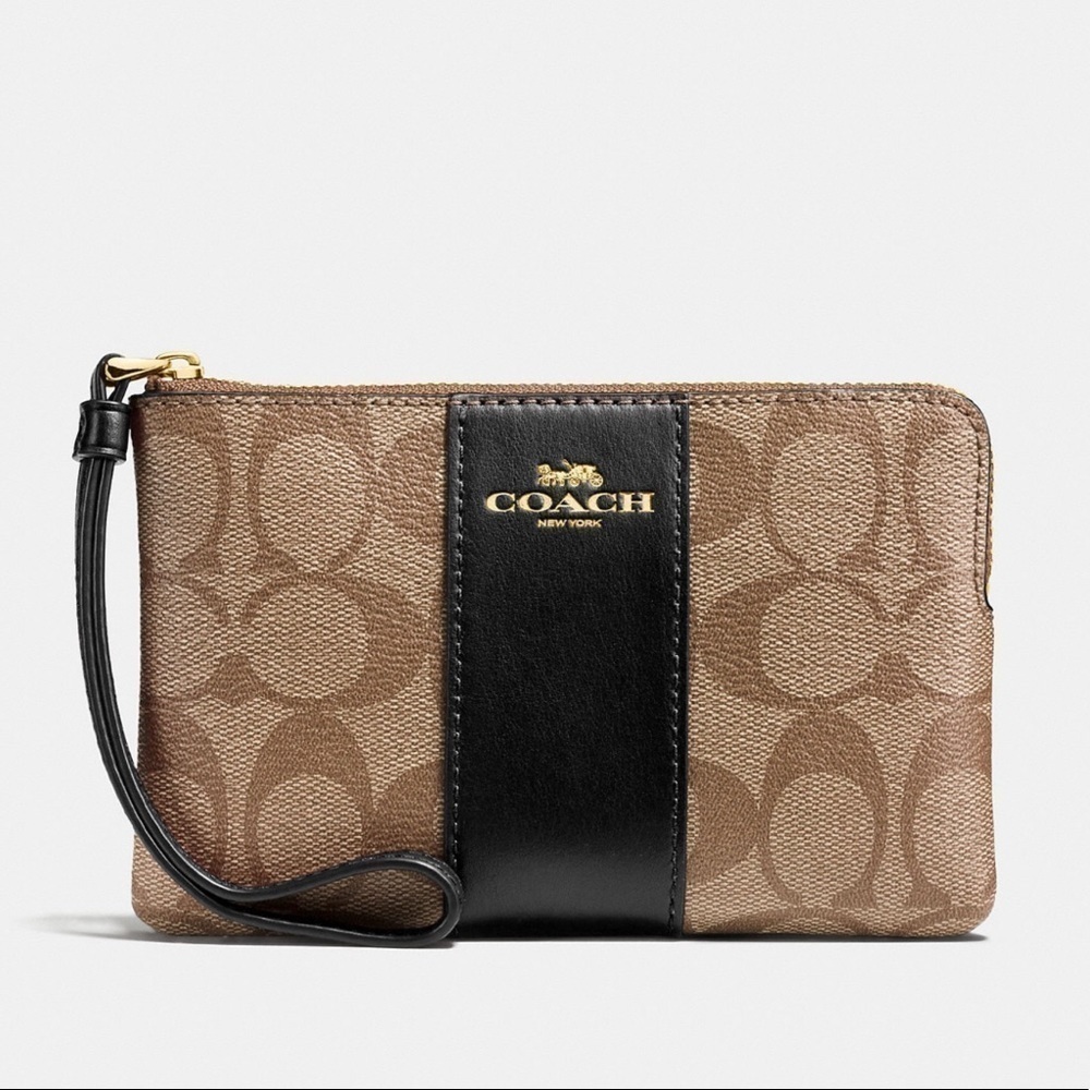Corner Zip Wristlet In Signature Canvas
